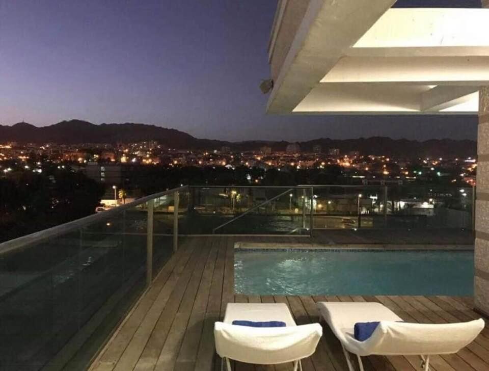 Ferienwohnung Exclusive Top Luxury Penthouse Near The Sea With Privat Roof-Pool Eilat Exterior foto